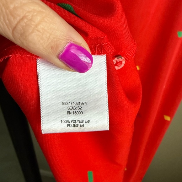 Apostrophe Women's Red Ruffle Sleeve Blouse, Size Large - Picture 6 of 8